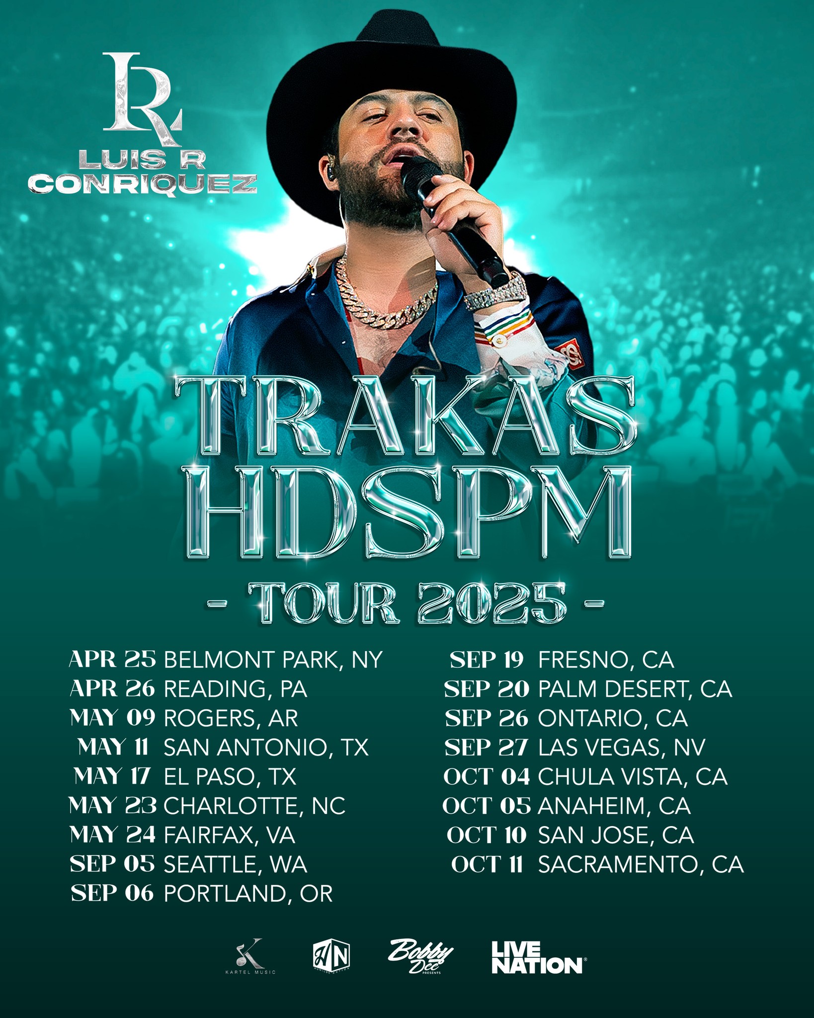 Luis R Conriquez Trakas HDSPM Tour Poster 2025